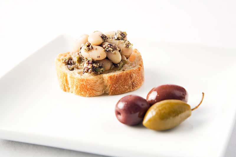 White Bean and Olive Tapenade Crostini